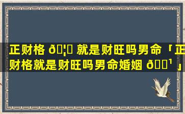 正财格 🦄 就是财旺吗男命「正财格就是财旺吗男命婚姻 🌹 」